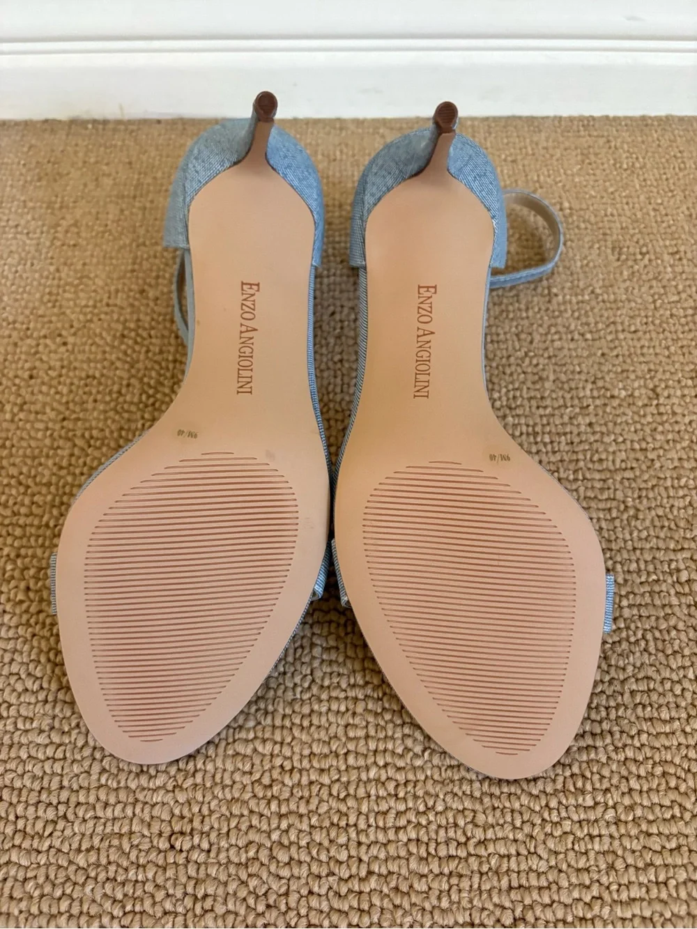 NEW Enzo Angiolini Blue Denim-style Ankle-Strap Sandals, Size 9